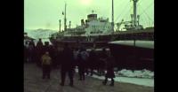 Supply ship arriving in Qaqortoq