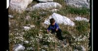 Kongehuset i Uummannaq og barn der leger ved vandkanten